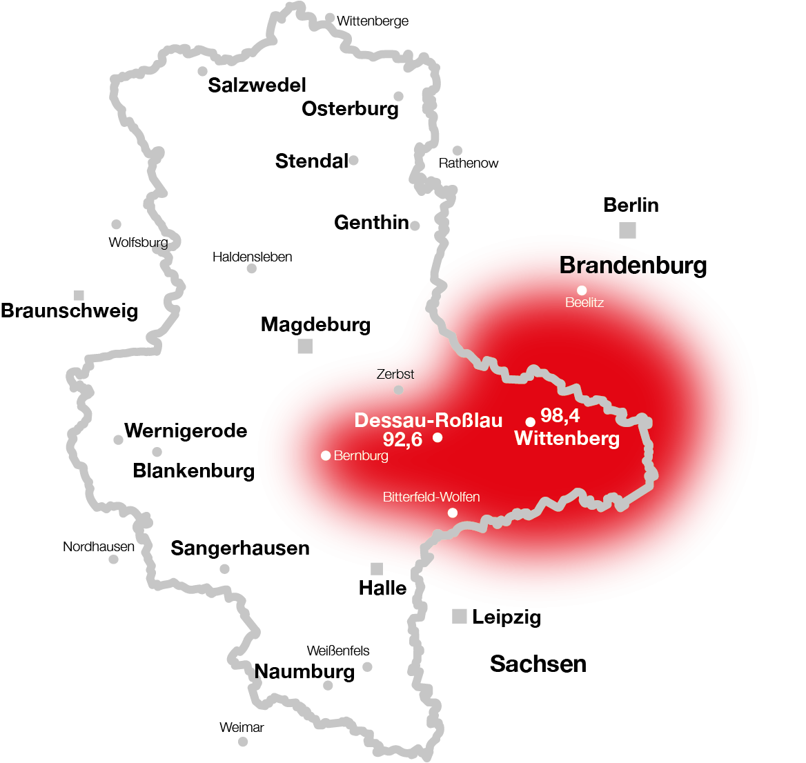 regionalisiertes Sendegebiet Anhalt/Wittenberg